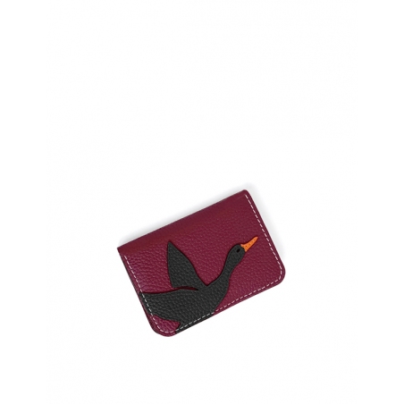 'En L'Air Carte Oie' Nappa Leather Card Holder Dark Red
