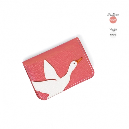'En L'Air Carte Oie' Nappa Leather Card Holder Watermelon