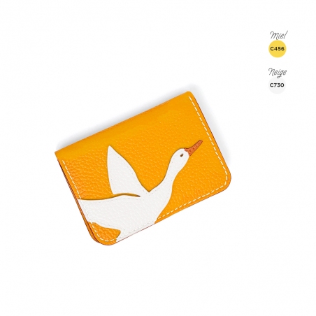'En L'Air Carte Oie' Nappa Leather Card Holder Yellow