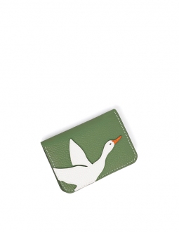 'En L'Air Carte Oie' Nappa Leather Card Holder Asperge