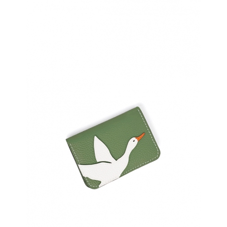 'En L'Air Carte Oie' Nappa Leather Card Holder Asperge