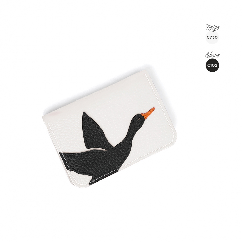 'En L'Air Carte Oie' Nappa Leather Card Holder Snow White