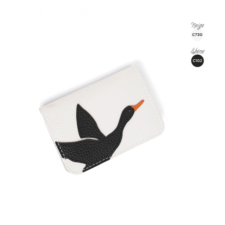 'En L'Air Carte Oie' Nappa Leather Card Holder Snow White