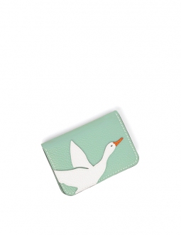 'En L'Air Carte Oie' Porte Carte Cuir Nappa Opaline