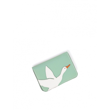 'En L'Air Carte Oie' Nappa Leather Card Holder Opaline