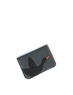 'En L'Air Carte Oie' Porte Carte Cuir Nappa Ardoise