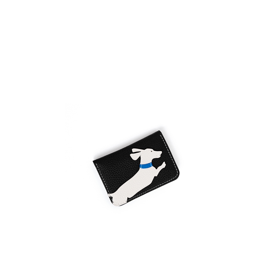 'En L'Air Carte Téckel'  Nappa Leather Card Holder Black