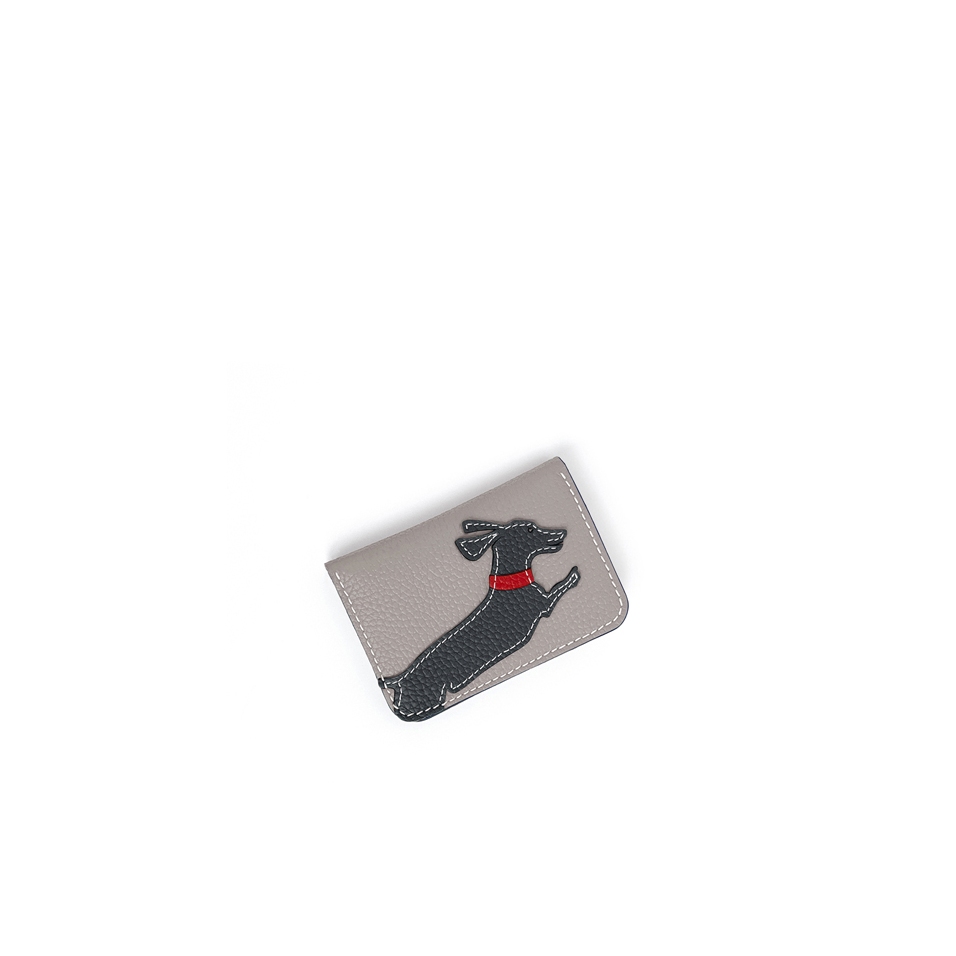 'En L'Air Carte Téckel' Porte Carte Cuir Nappa Perle