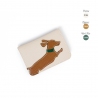 'En L'Air Carte Téckel'  Nappa Leather Card Holder Cream