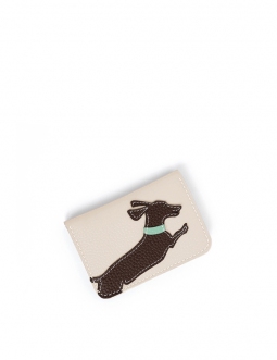 'En L'Air Carte Téckel'  Nappa Leather Card Holder Cream