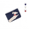 'En L'Air Carte Téckel' Porte Carte Cuir Nappa Marine