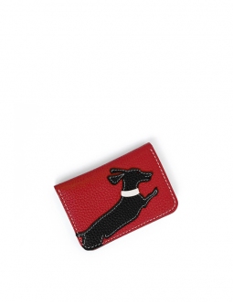 'En L'Air Carte Téckel' Porte Carte Cuir Nappa Écrevisse