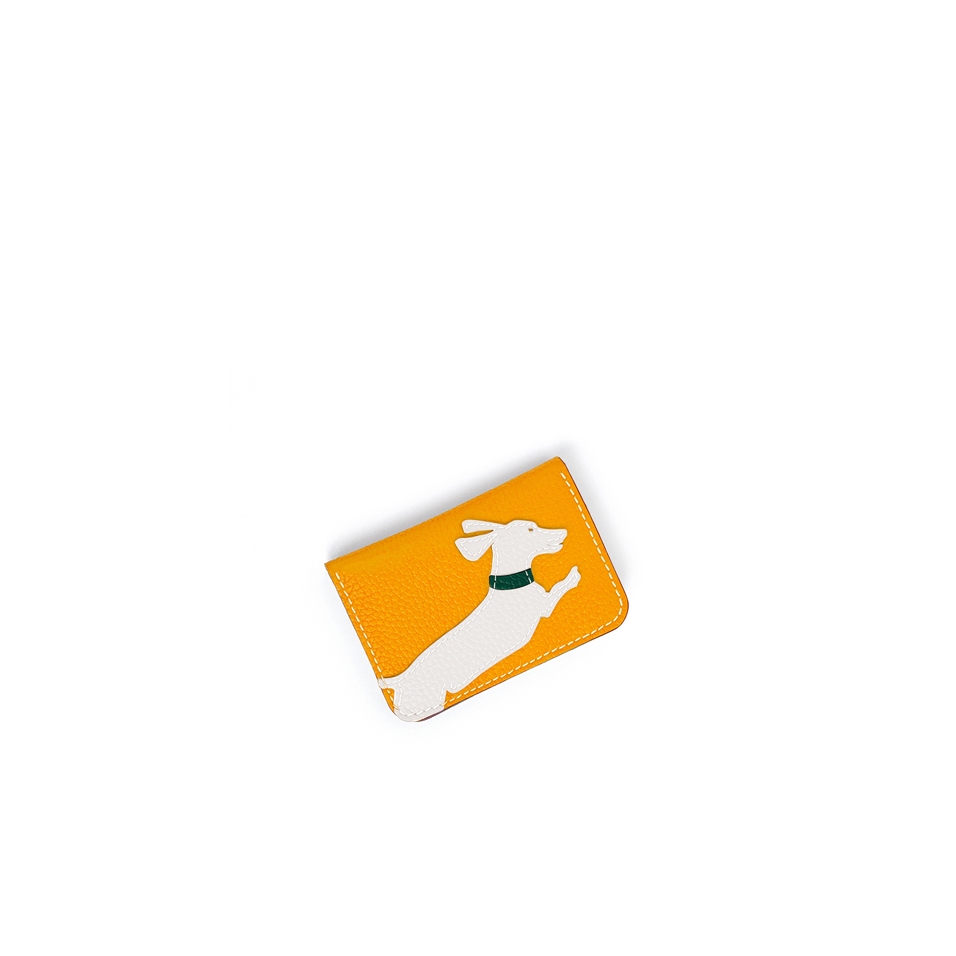 'En L'Air Carte Téckel' Porte Carte Cuir Nappa Miel