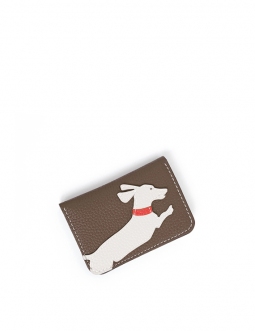'En L'Air Carte Téckel'  Nappa Leather Card Holder Volcan