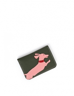 'En L'Air Carte Téckel' Porte Carte Cuir Nappa Taiga