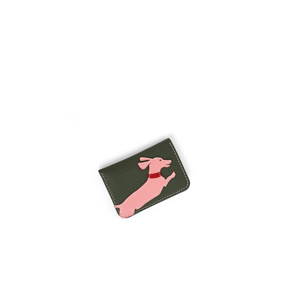 'En L'Air Carte Téckel'  Nappa Leather Card Holder Taiga