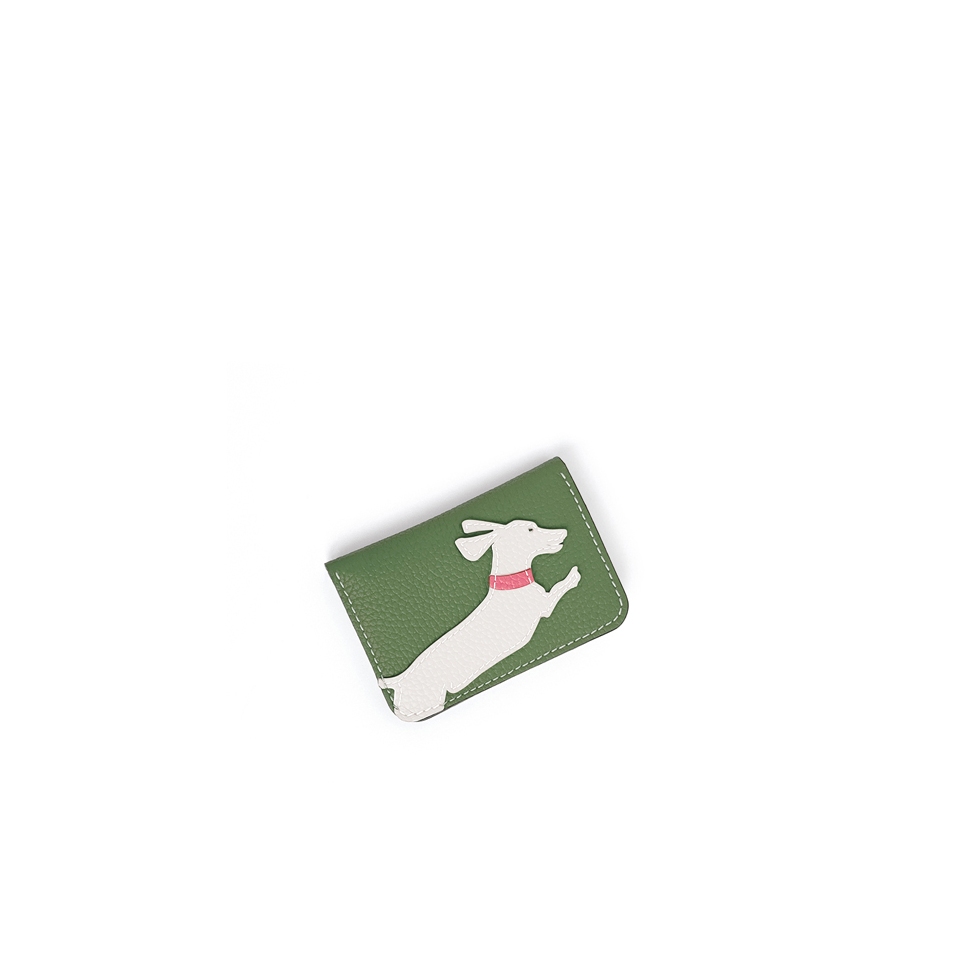 'En L'Air Carte Téckel' Porte Carte Cuir Nappa Asperge