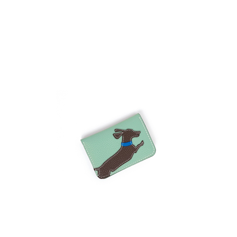 'En L'Air Carte Téckel' Porte Carte Cuir Nappa Opaline