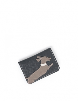 'En L'Air Carte Téckel'  Nappa Leather Card Holder Ardoise