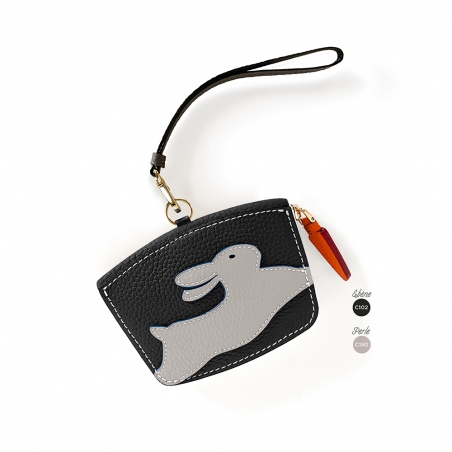 'En L'Air Monnaie Lièvre'  Nappa Leather Wallet Black