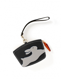 'En L'Air Monnaie Lièvre'  Nappa Leather Wallet Black