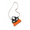 'Chantilly Le chat' Sac à main Cuir Nappa orange & Or