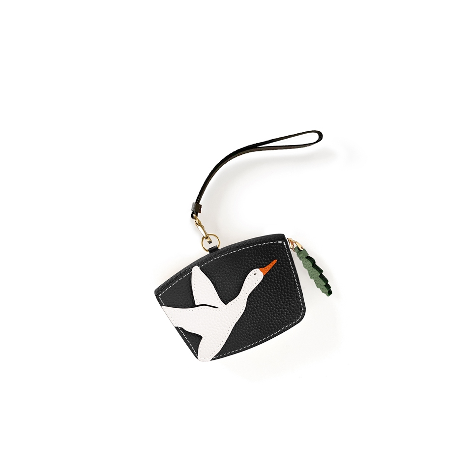 'En L'Air Monnaie Oie' Nappa Leather Wallet Black