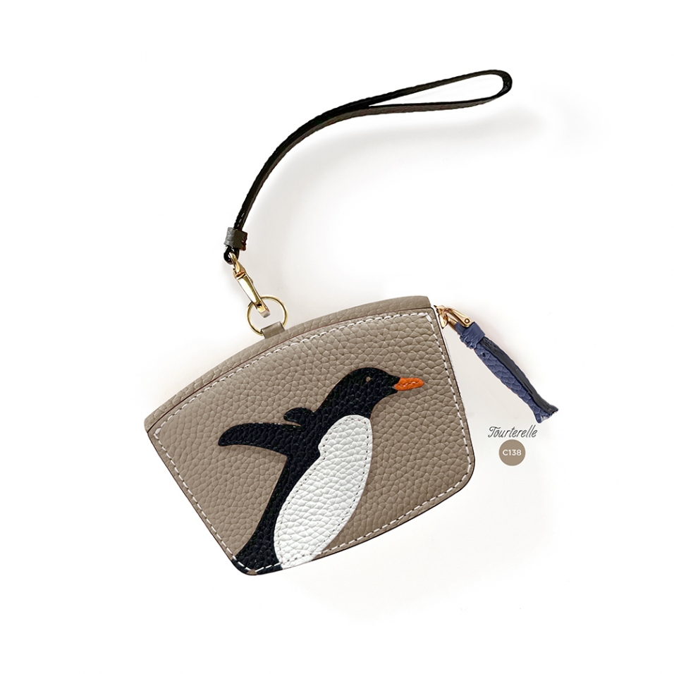 'En L'Air Monnaie Pingouin'  Nappa Leather Wallet Warm grey
