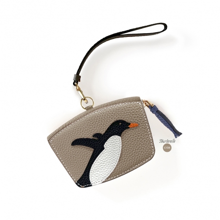 'En L'Air Monnaie Pingouin'  Nappa Leather Wallet Warm grey