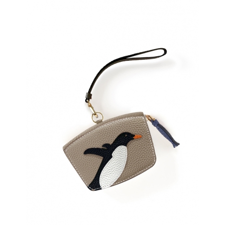 'En L'Air Monnaie Pingouin'  Nappa Leather Wallet Warm grey