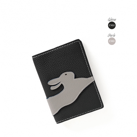 'En L'Air Voyage Lièvre' Nappa Leather passport Holder Black