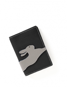 'En L'Air Voyage Lièvre' Nappa Leather passport Holder Black