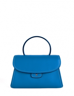'Chantilly Bis' Sac à main Cuir Nappa Cyan & Or