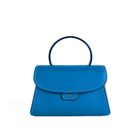 'Chantilly Bis' Nappa Leather handbag Cyan & Gold