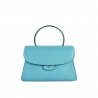 'Chantilly Bis' Sac à main Cuir Nappa Azur & Or