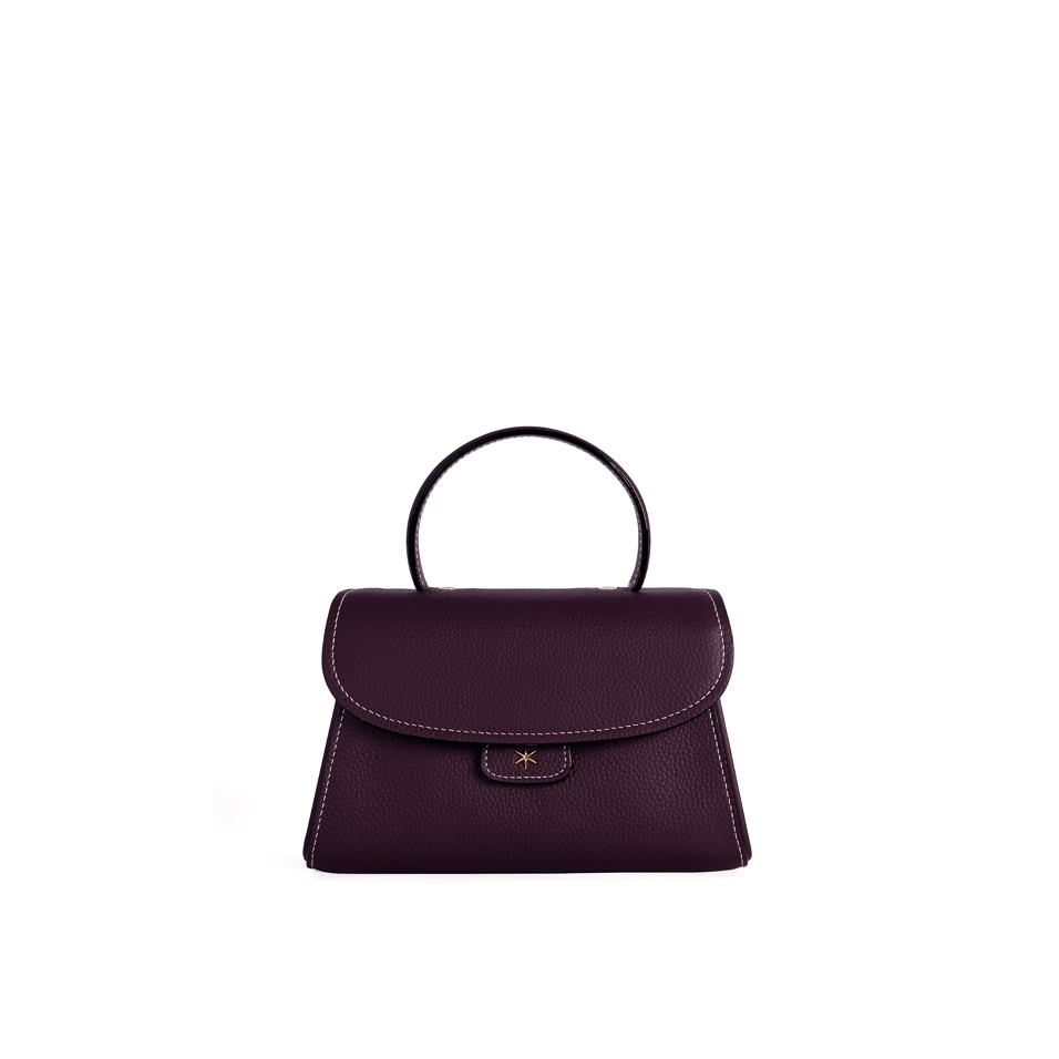 'Chantilly Bis' Nappa Leather handbag Dark Purple & Gold