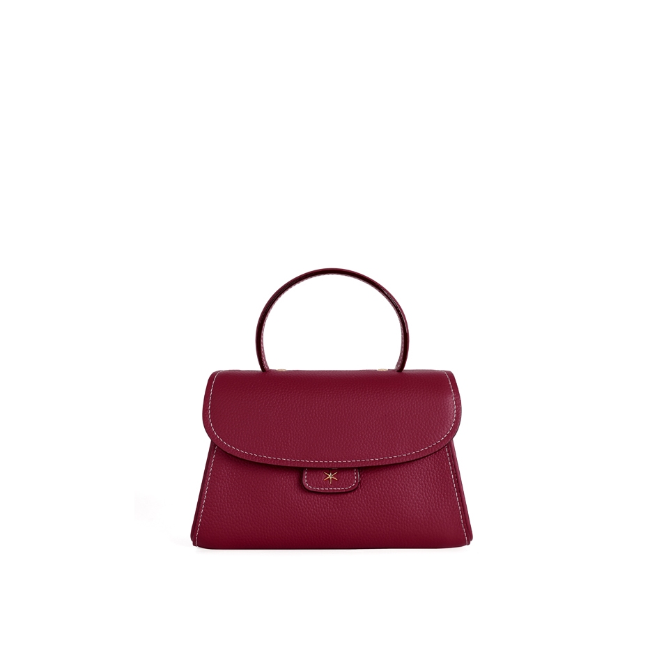 'Chantilly Bis' Sac à main Cuir Nappa Bordeaux & Or