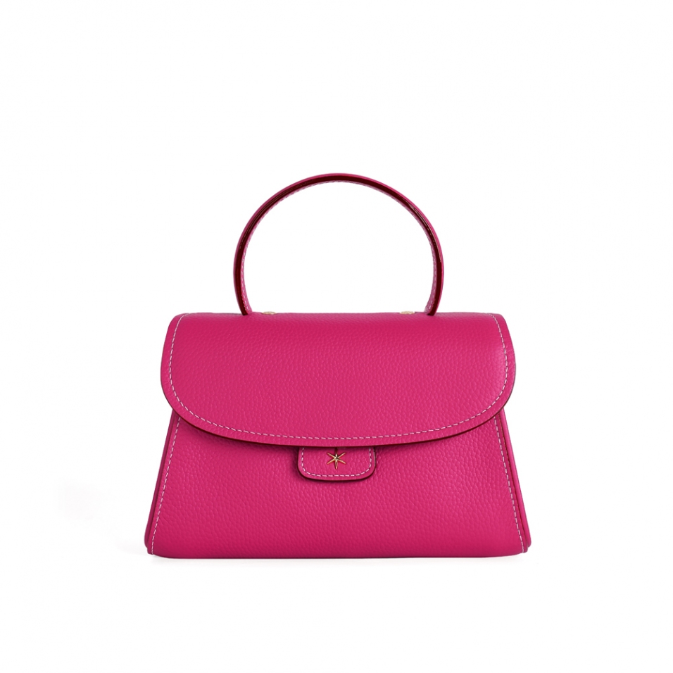 'Chantilly Bis' Sac à main Cuir Nappa Fuchsia & Or