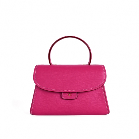 'Chantilly Bis' Sac à main Cuir Nappa Fuchsia & Or