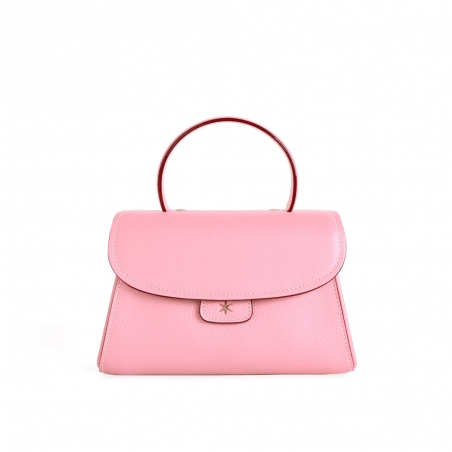 'Chantilly Bis' Sac à main Cuir Nappa Rose Poudré & Or