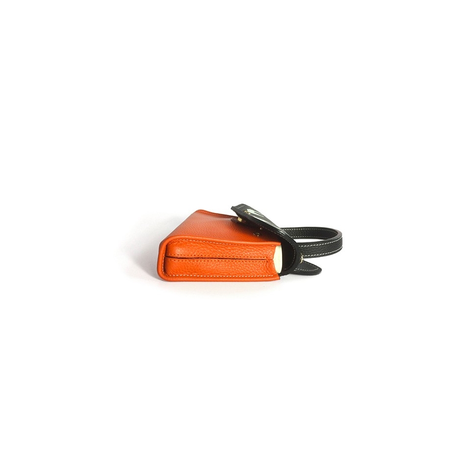 'Chantilly Le chat' Sac à main Cuir Nappa orange & Or