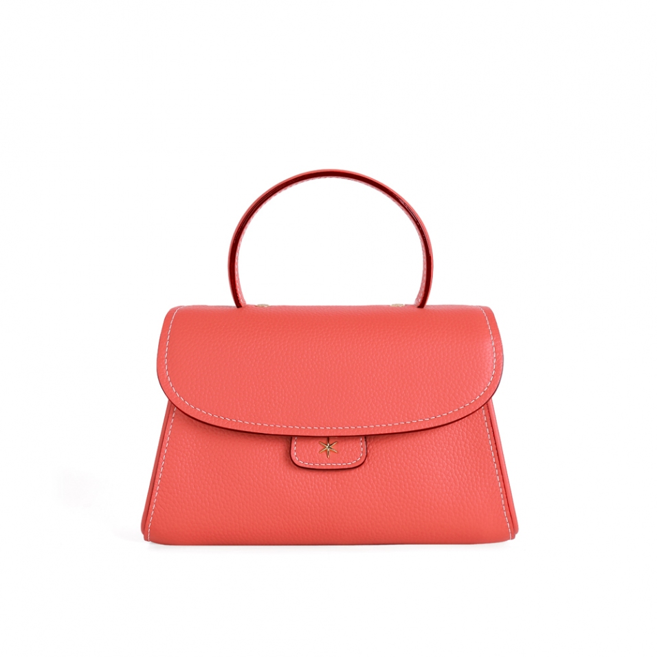 'Chantilly Bis' Sac à main Cuir Nappa Pastèque & Or