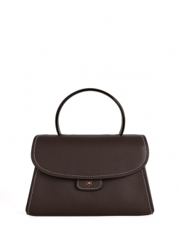 'Chantilly Bis' Sac à main Cuir Nappa Chocolat & Or
