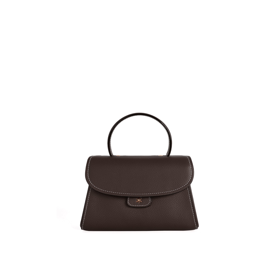 'Chantilly Bis' Nappa Leather handbag Chocolate & Gold
