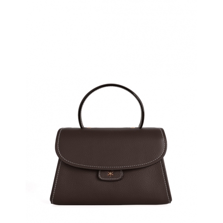 'Chantilly Bis' Nappa Leather handbag Chocolate & Gold