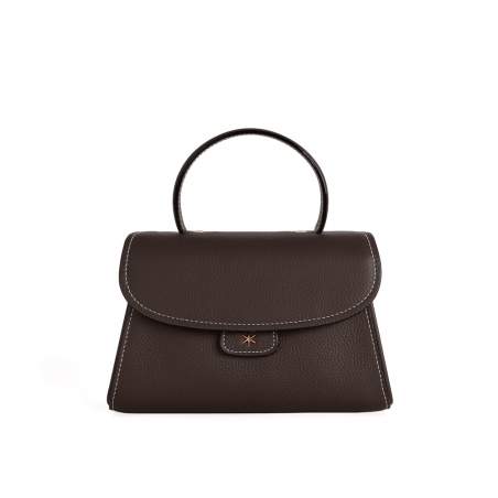 'Chantilly Bis' Nappa Leather handbag Chocolate & Gold