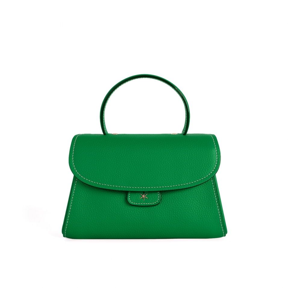'Chantilly Bis' Sac à main Cuir Nappa Lagon & Or