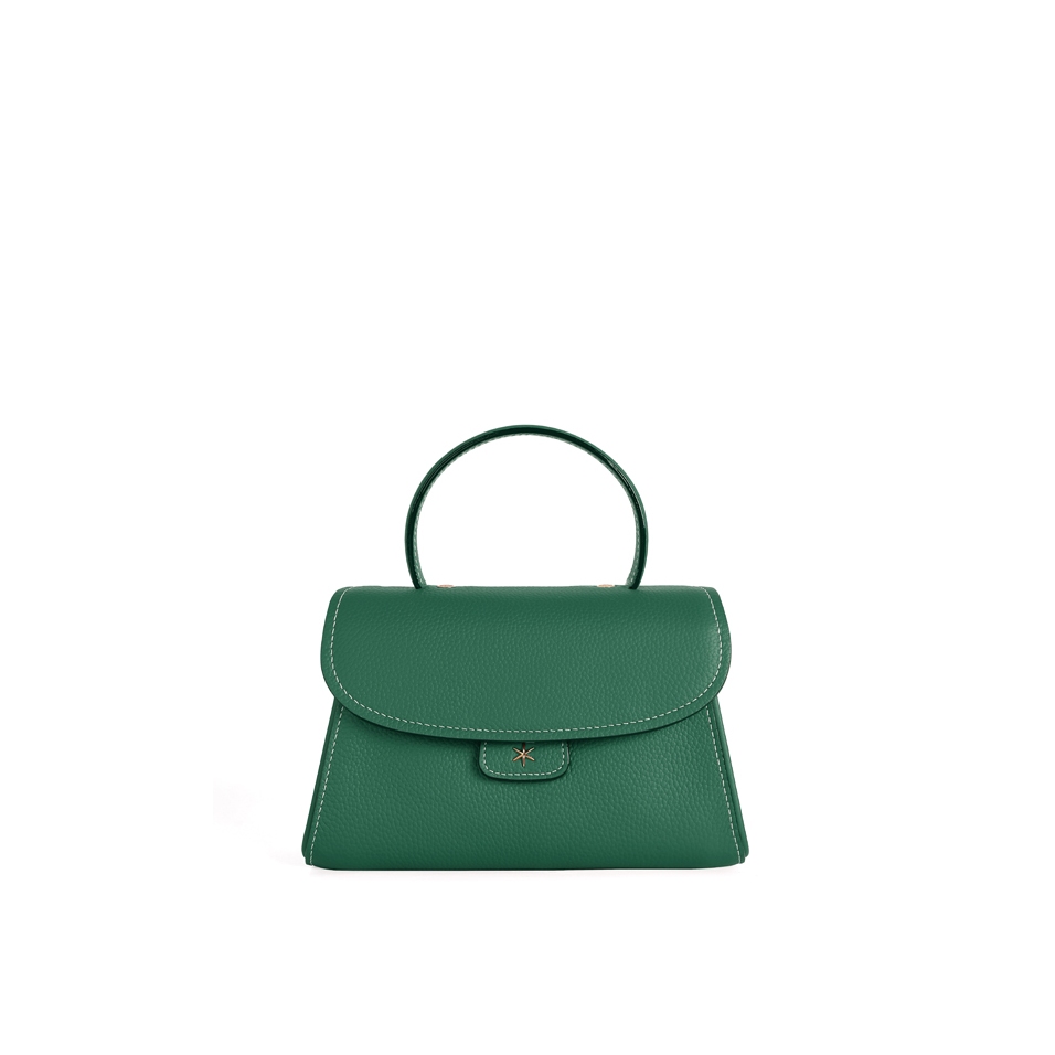 'Chantilly Bis' Sac à main Cuir Nappa Vert Pin & Or
