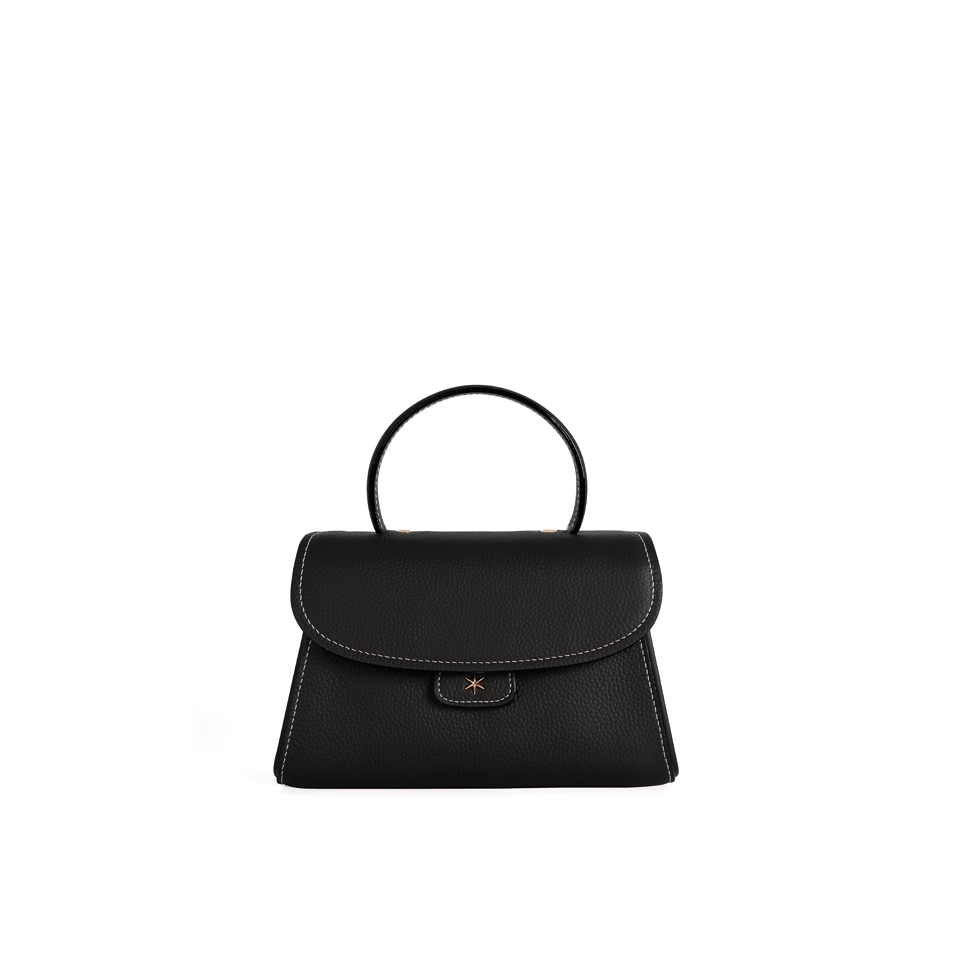 'Chantilly Bis' Sac à main Cuir Nappa Ébène & Or