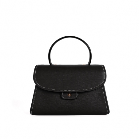 'Chantilly Bis' Sac à main Cuir Nappa Ébène & Or